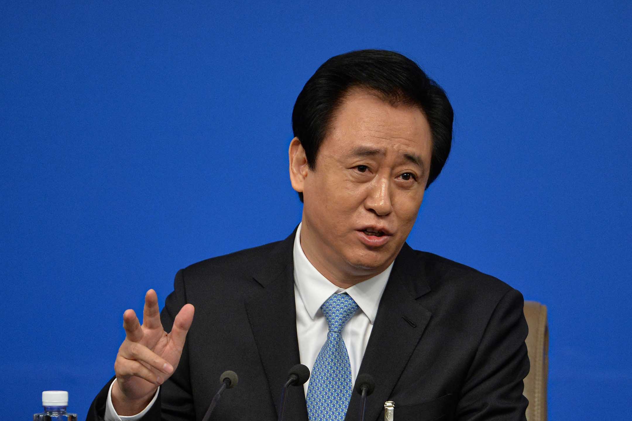 2017年3月9日中国北京,恒大集团董事长许家印出席第十二届全国政协新闻发布会。