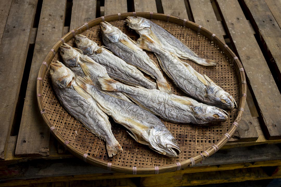 曬乾了的鹹魚。