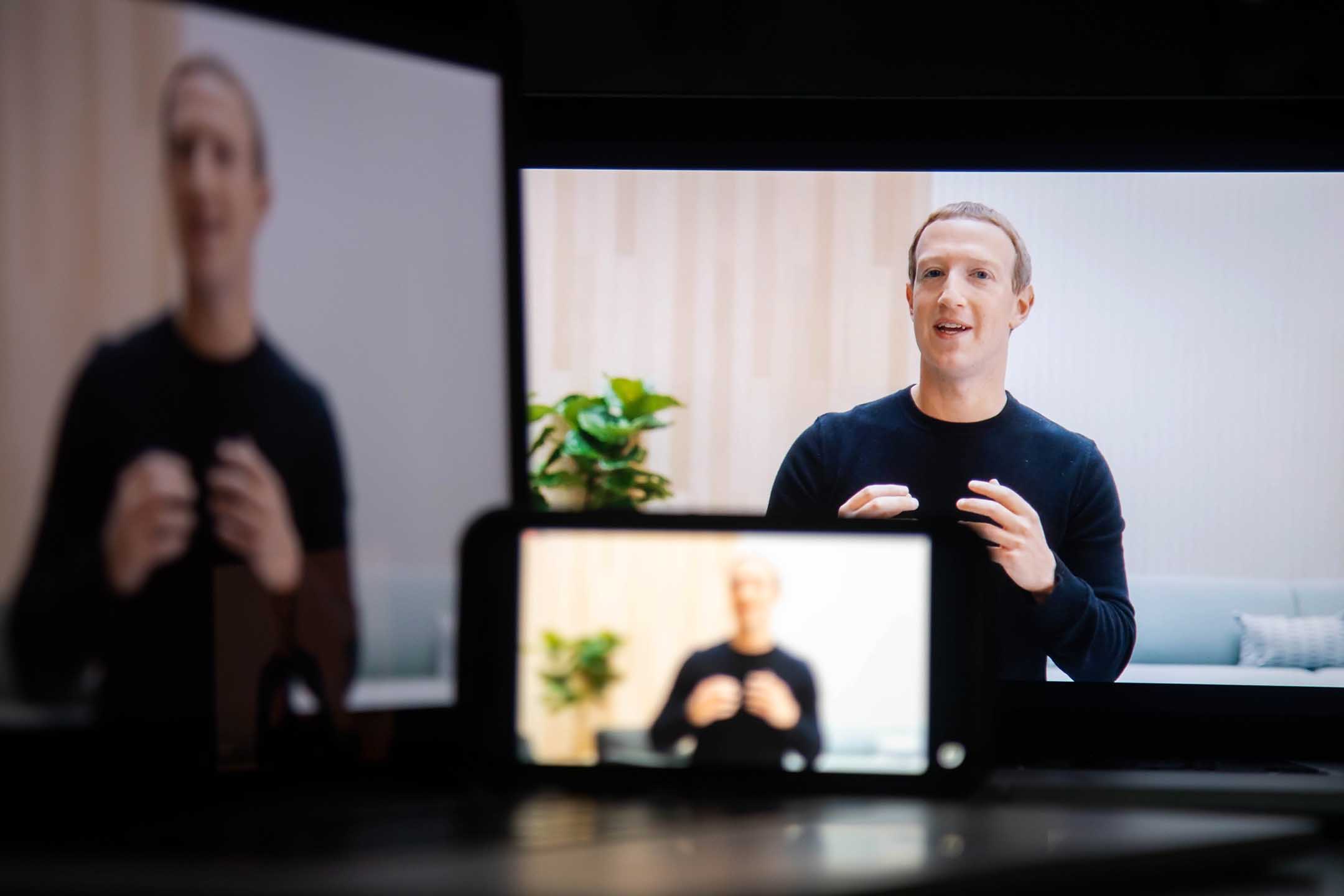 2021年10月28日,Facebook首席执行官马克·祖克柏 (Mark Zuckerberg) 在活动中发表讲话。