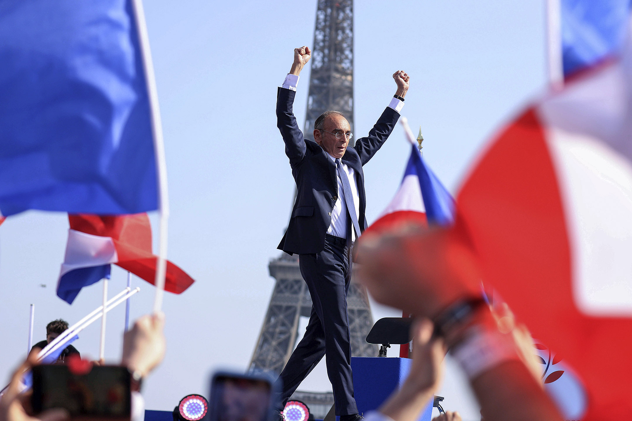 2022年3月27日,巴黎特羅卡德羅廣場, 2022年法國總統大選的候選人澤穆爾(Eric Zemmour )舉行集會。