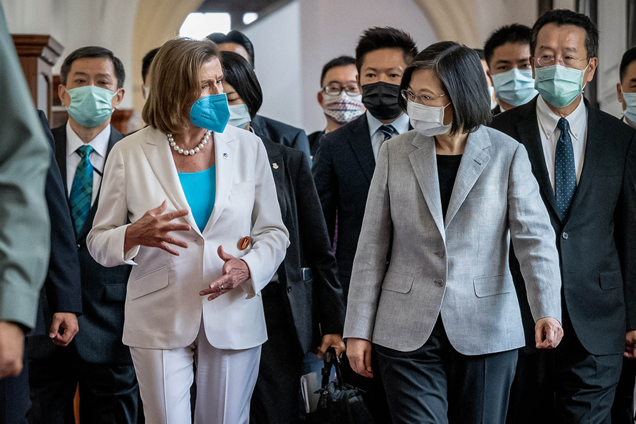 2022年8月3日,台北,总统蔡英文接见美国联邦众议院议长佩洛西。