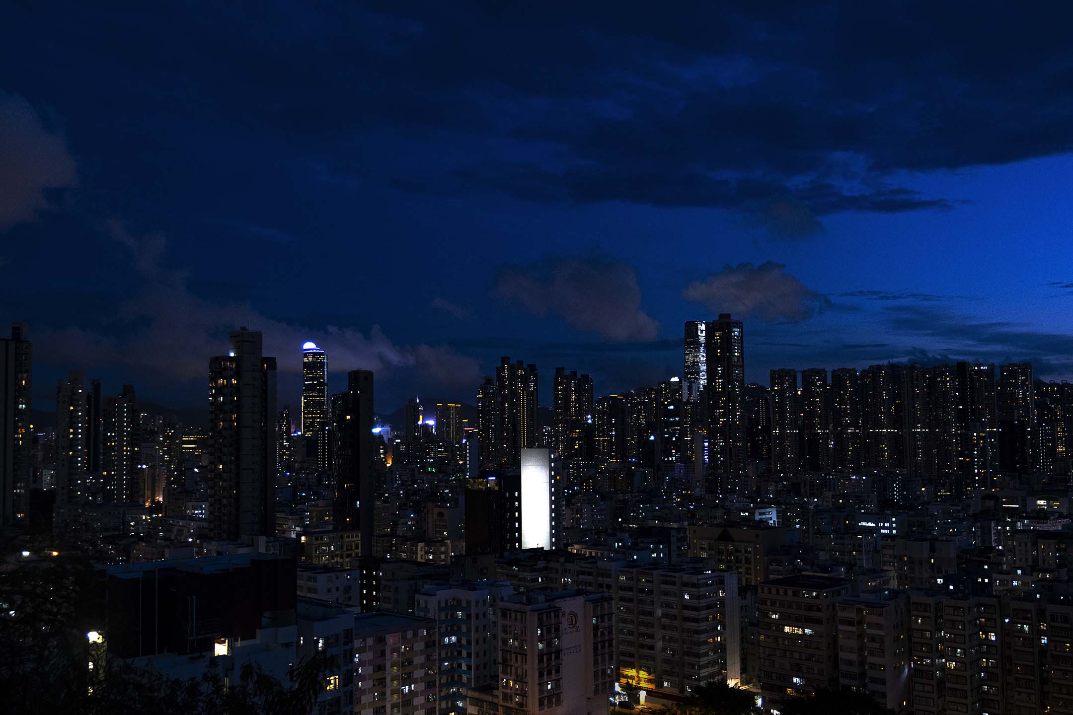 香港九龍區夜景。