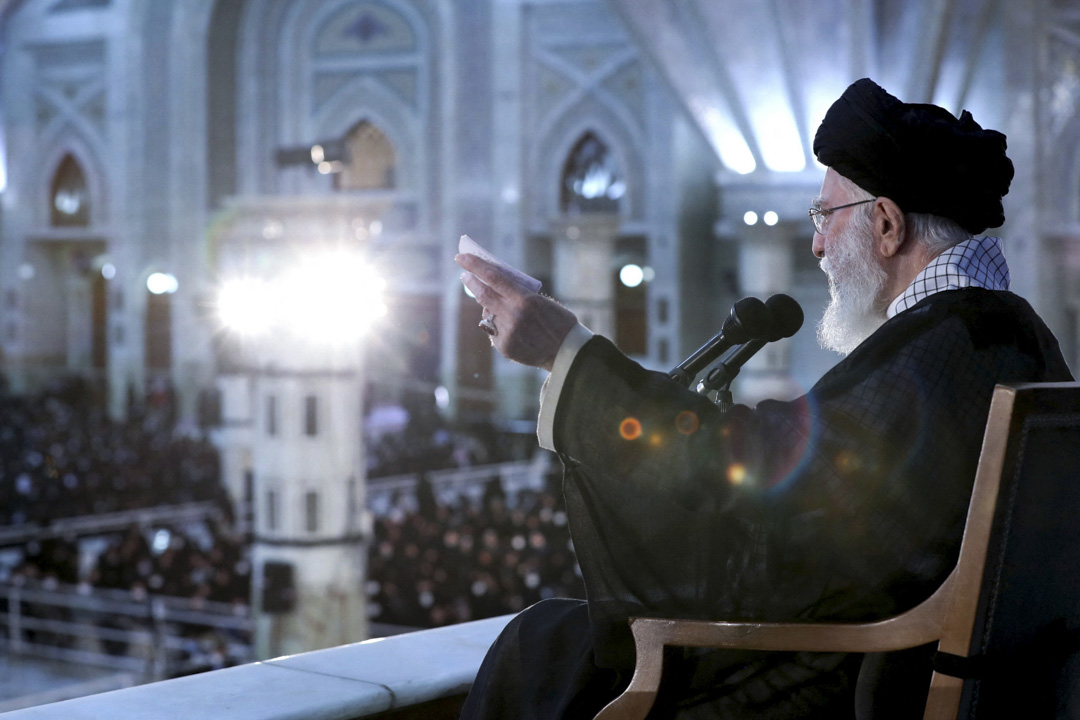 2022年6月4日,伊朗最高領袖哈梅內伊(Ayatollah Ali Khamenei)發表講話。