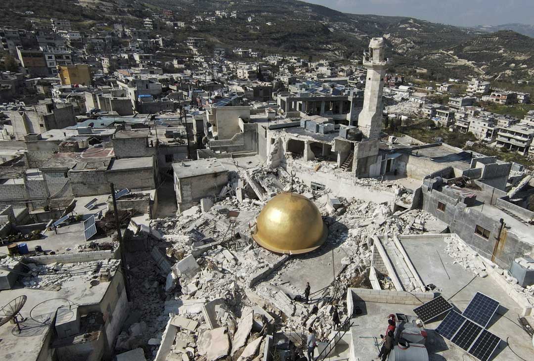 2023年2月24日,敘利亞伊德利布省(Idlib)一條被地震摧毀的村莊。