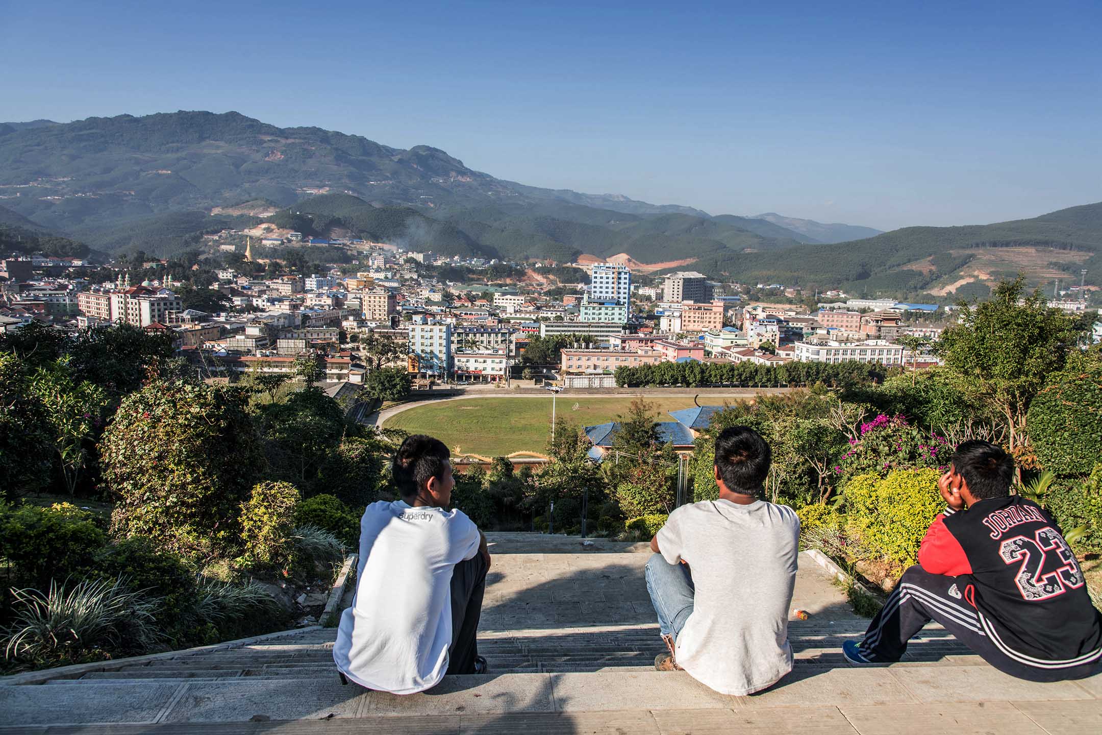 緬甸佤邦首府邦康。攝:Xiao Lu Chu/Getty Images