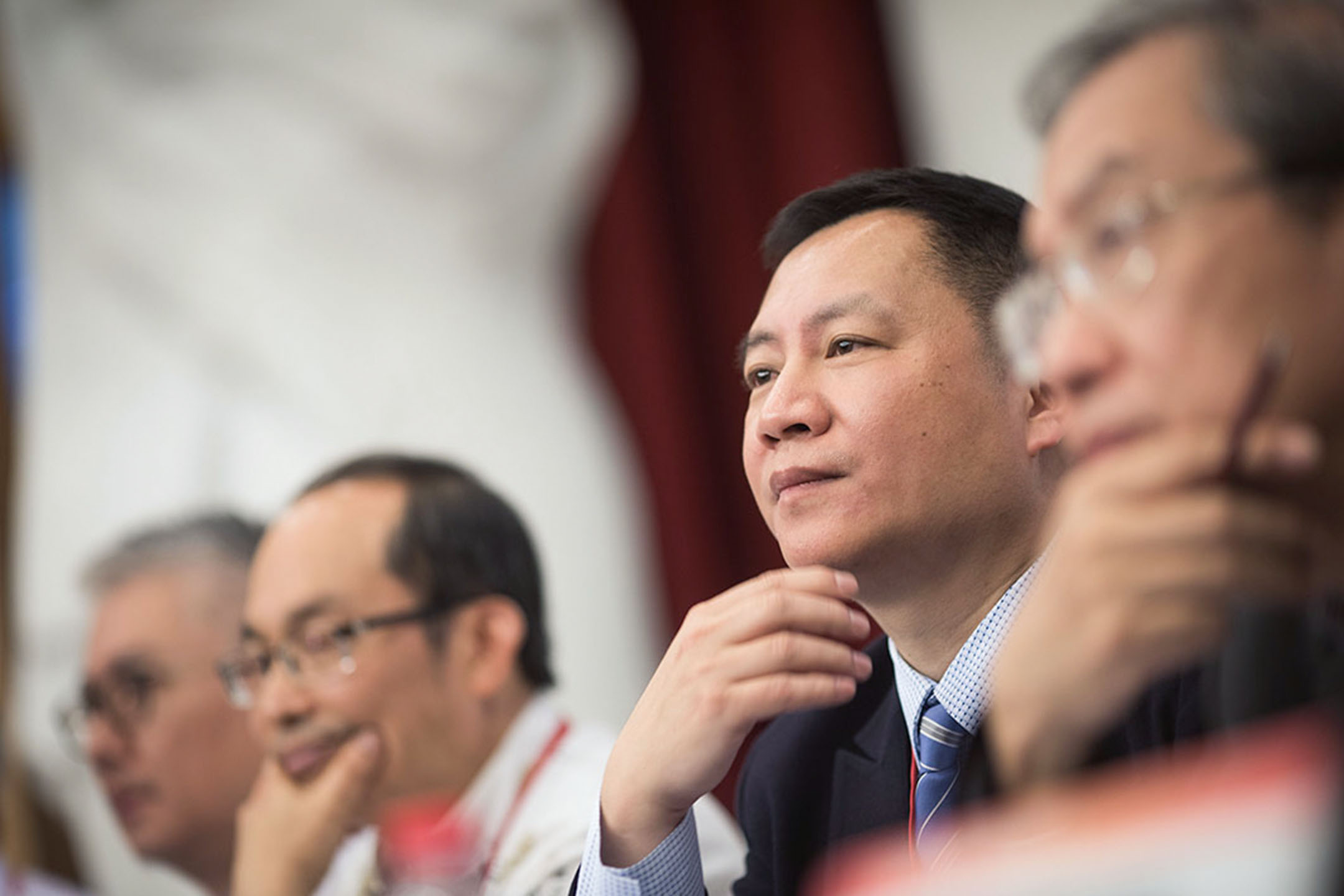 2019年5月19日，台北，王丹參加華人民主書院與支聯會舉行「六四事件30周年中國民主運動的價值更新與路徑探索研討會」。攝：陳焯煇/端傳媒