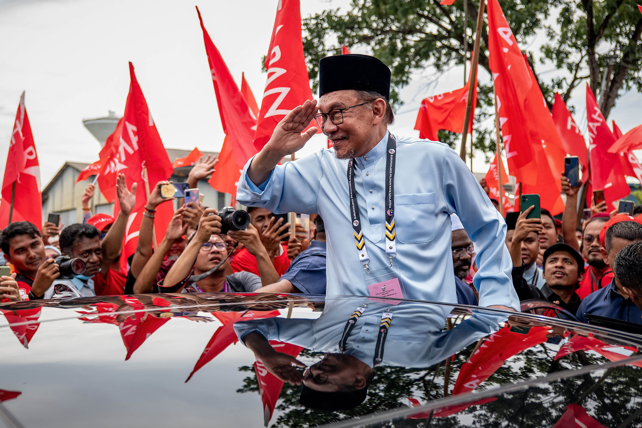 馬來西亞首相、希望聯盟主席安華(Anwar Ibrahim)。攝:Sadiq Asyraf/Getty Images