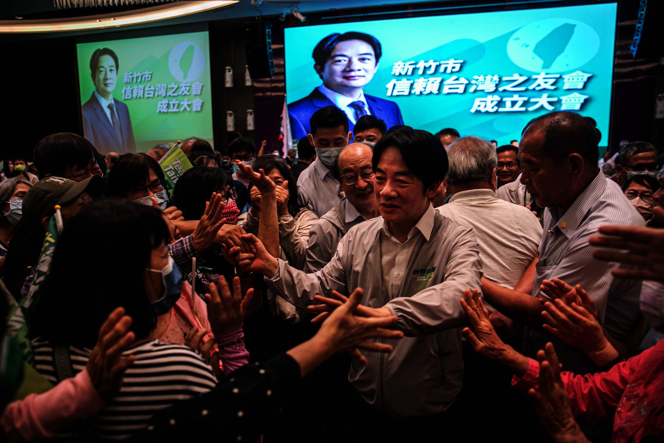 2023年5月27日,新竹,民进党2024总统大选参选人赖清德出席新竹市信赖台湾之友会成立大会。摄:陈焯煇/端传媒