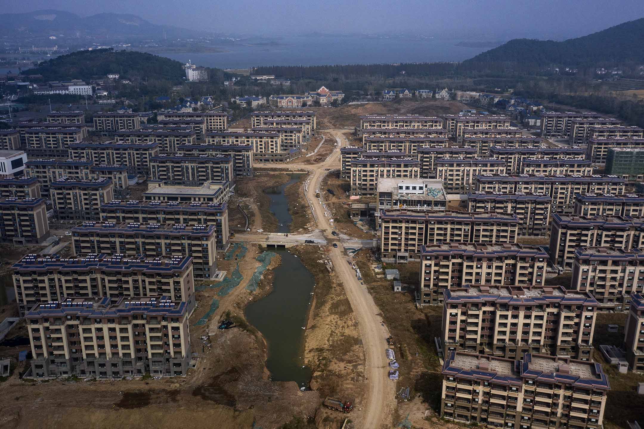 2021年10月22日,南京,中国恒大集团的开发项目。摄:Qilai Shen/Bloomberg via Getty Images