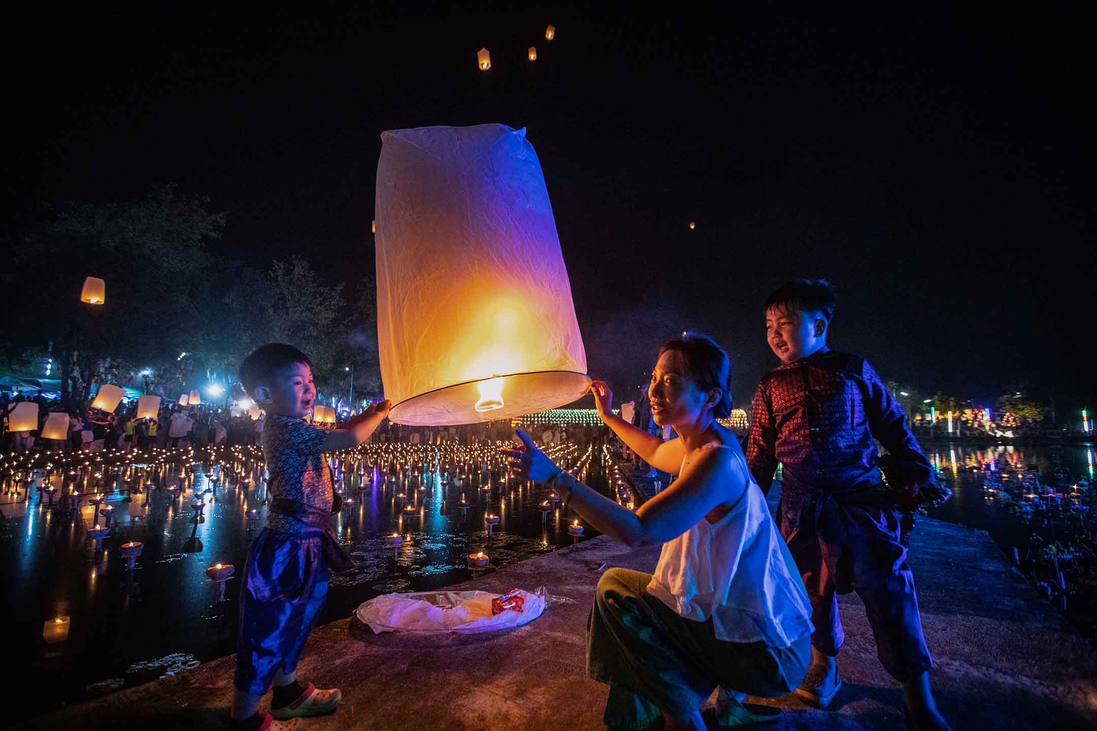2022年11月8日,泰國清邁天燈節。攝:Guillaume Payen/Anadolu Agency via Getty Images