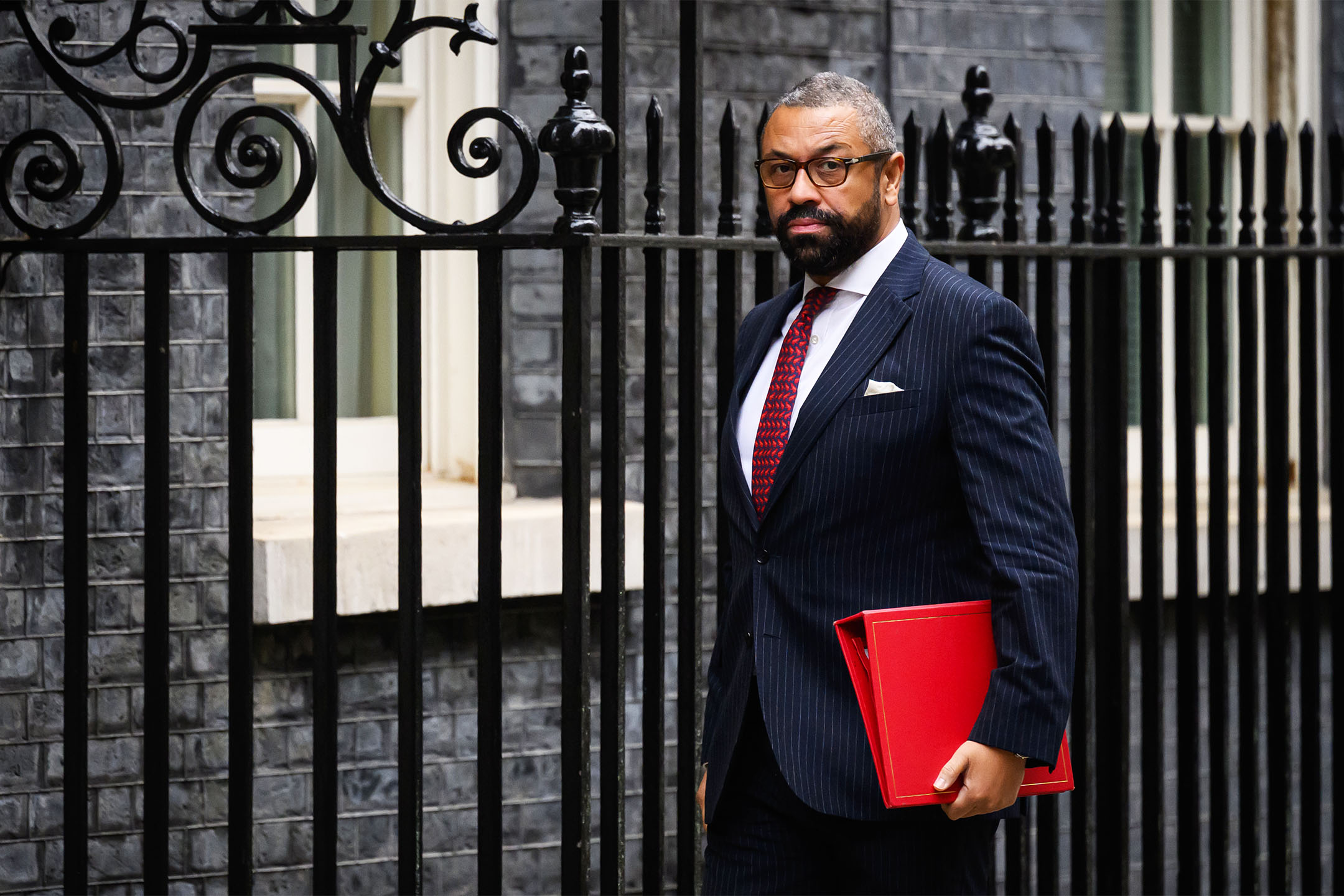 2023年11月14日,英国现任外长祁湛明(James Cleverly)到唐宁街接任内政大臣职务。摄:Leon Neal/Getty Images