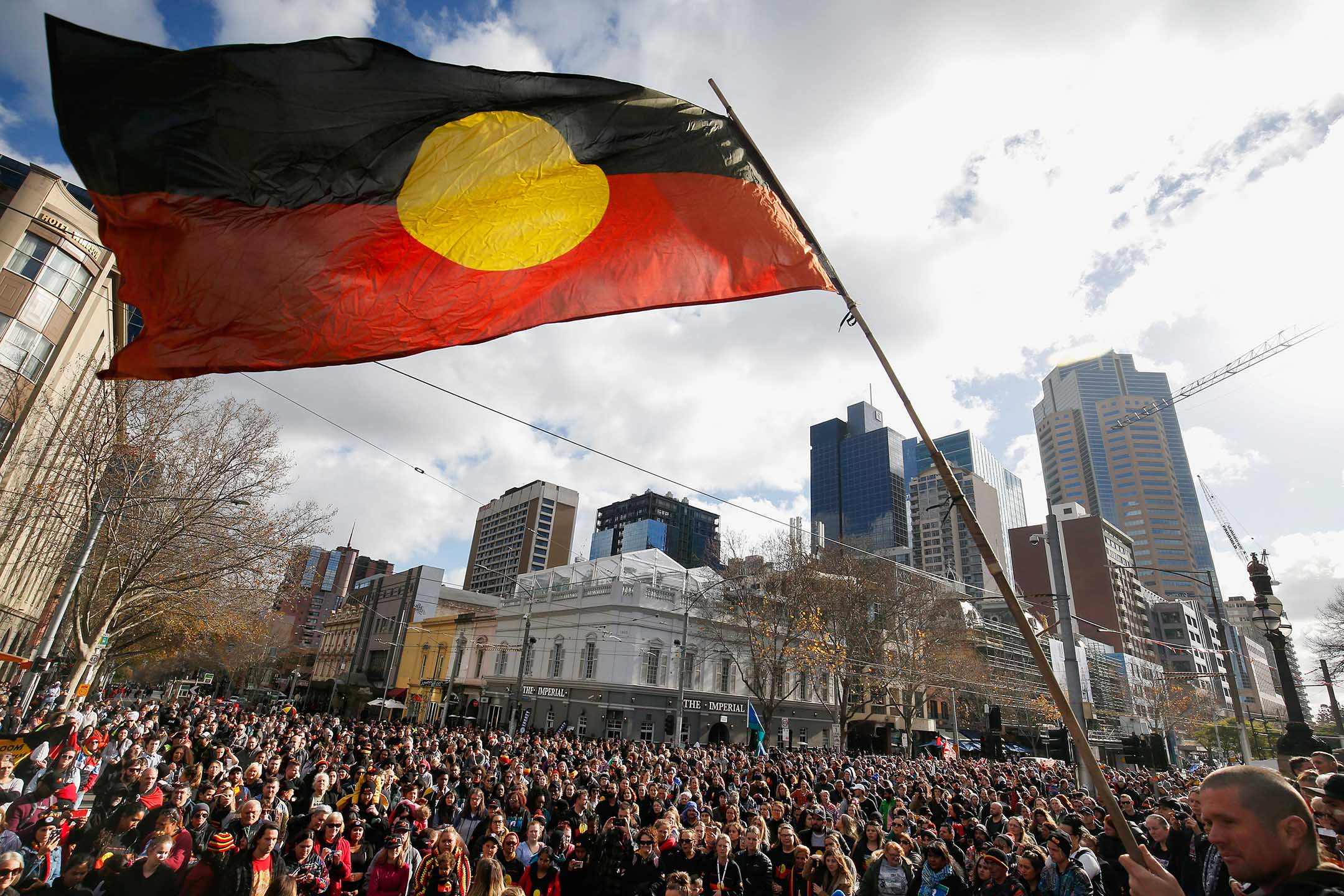2018年7月6日,澳大利亚墨尔本,数千人参加NAIDOC游行。摄:Darrian Traynor/Getty Images