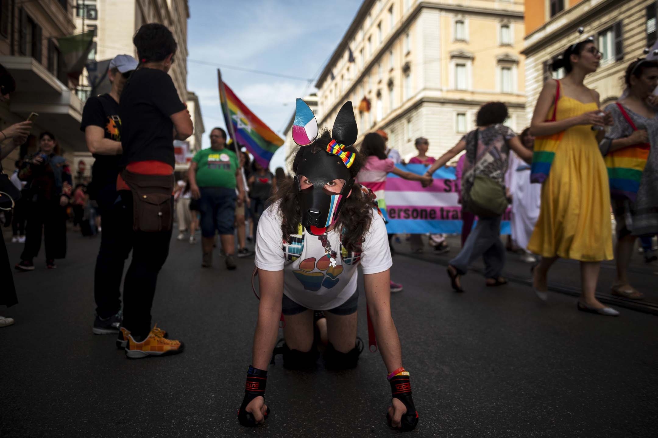2019年6月8日，義大利羅馬舉行的同志遊行。攝：Antonio Masiello/Getty Images