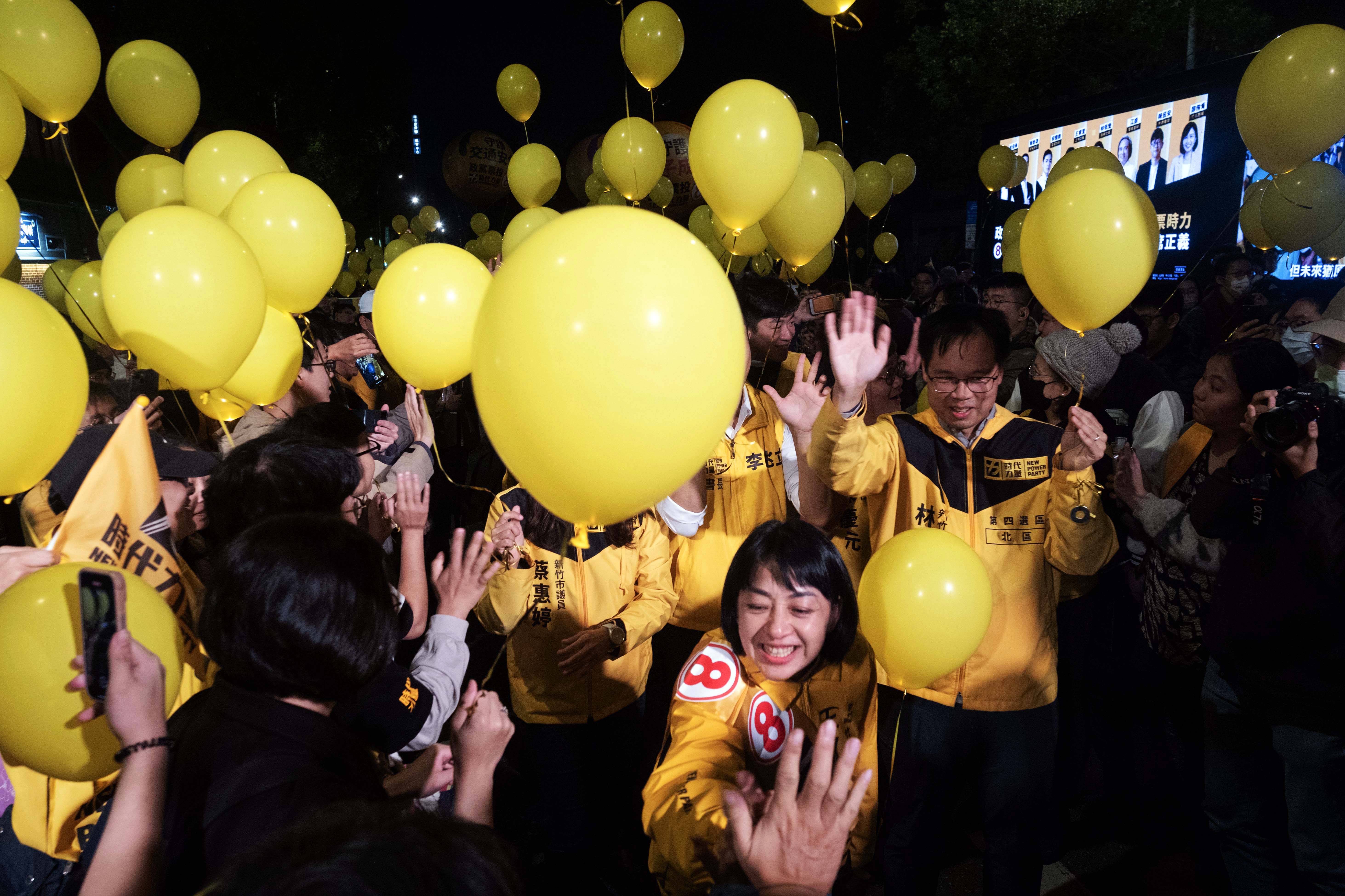 2024年1月7日,台北,時代力量的造勢晚會。攝:陳焯煇/端傳媒