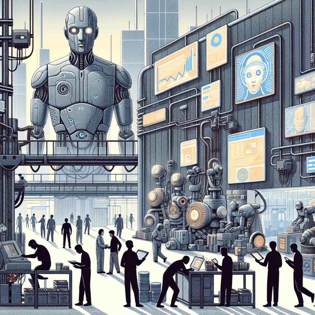 “所以如果 AI 真的有一天具有了所谓的身分性,或者说它变得跟人类有一样的思维的话,它第一步要做的应该就是压榨人类吧。”糖匪 图:Mantha Mok / 端传媒,由DALL·E生成