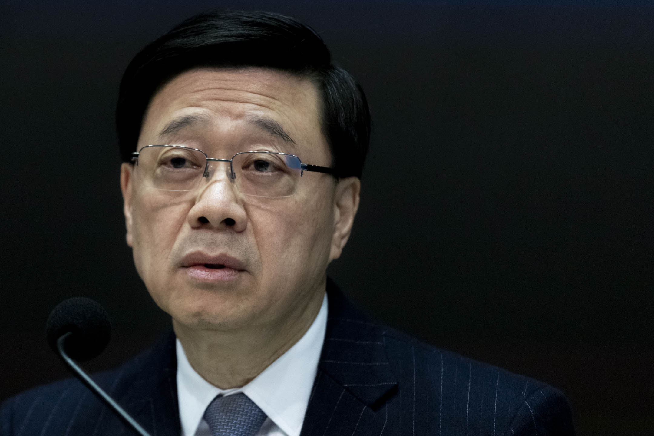 2024年1月30日,行政長官李家超主持「維護國家安全:《基本法》第二十三條立法公眾諮詢」記者會 。攝:林振東/端傳媒