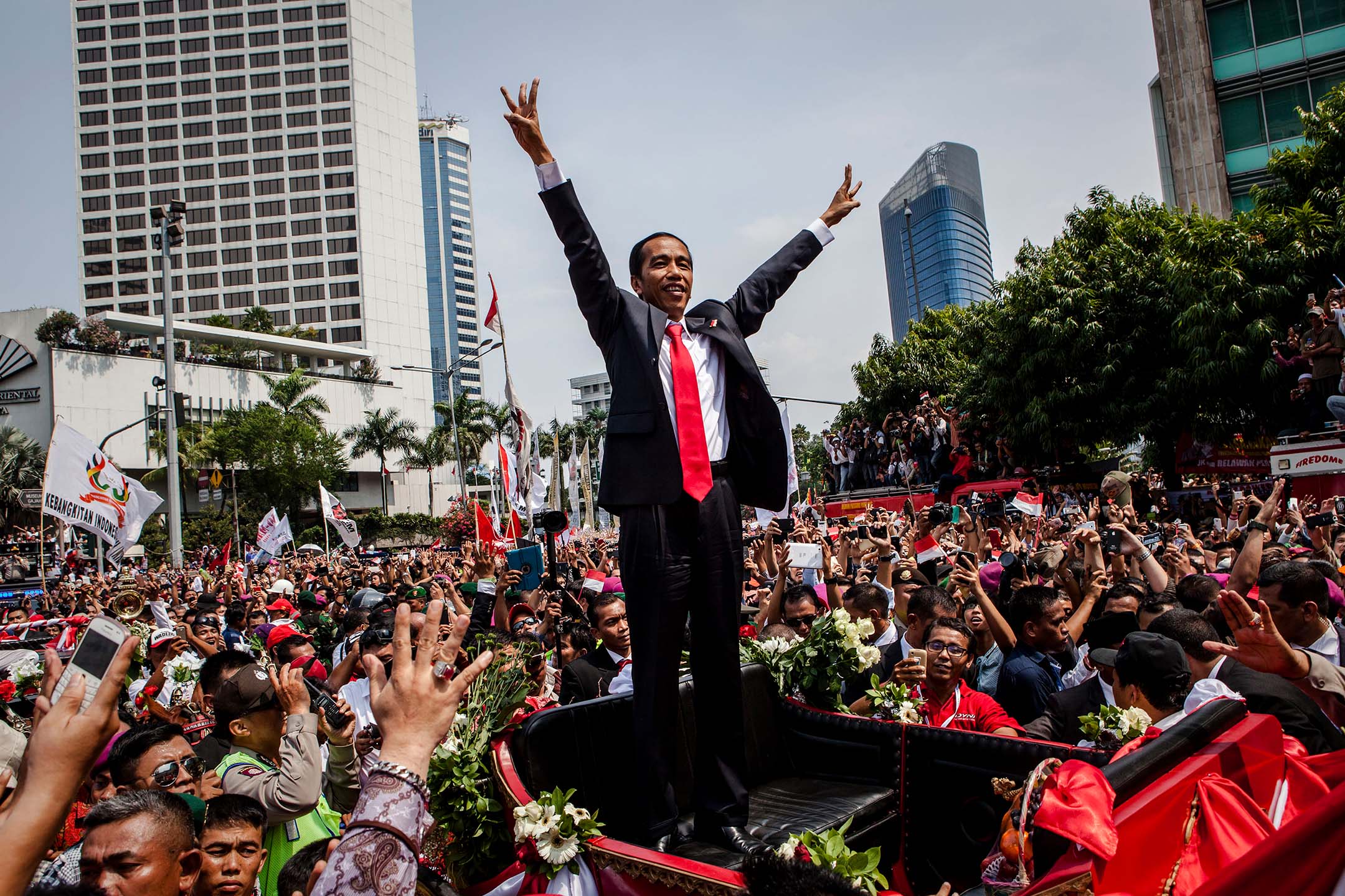 2014年10月20日,佐科·維多多(Joko Widodo)宣誓就任印尼總統。攝:Ulet Ifansasti/Getty Images