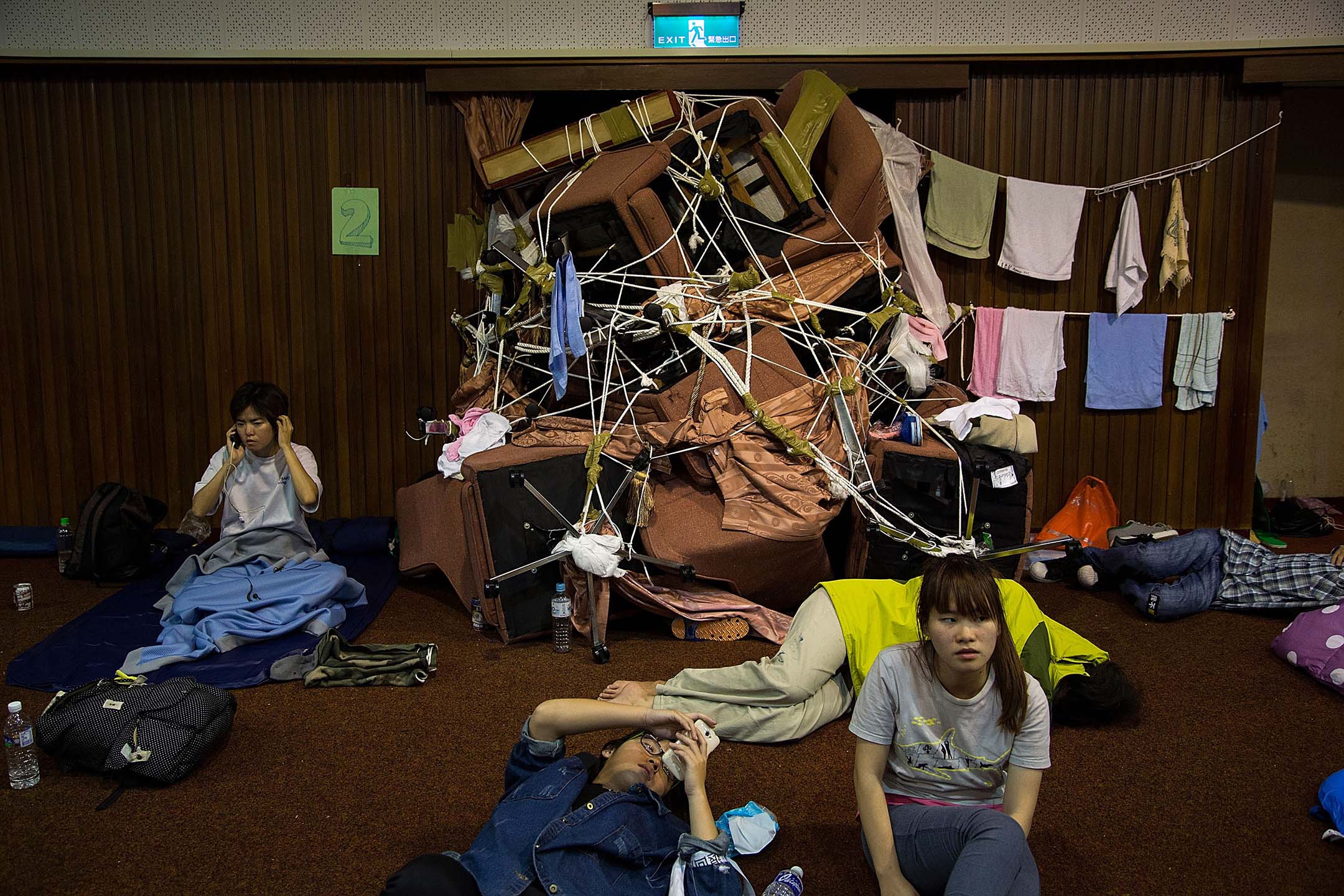 2014年3月27日,台北,學生示威者繼續佔領立法院。攝:Lam Yik Fei/Getty Images
