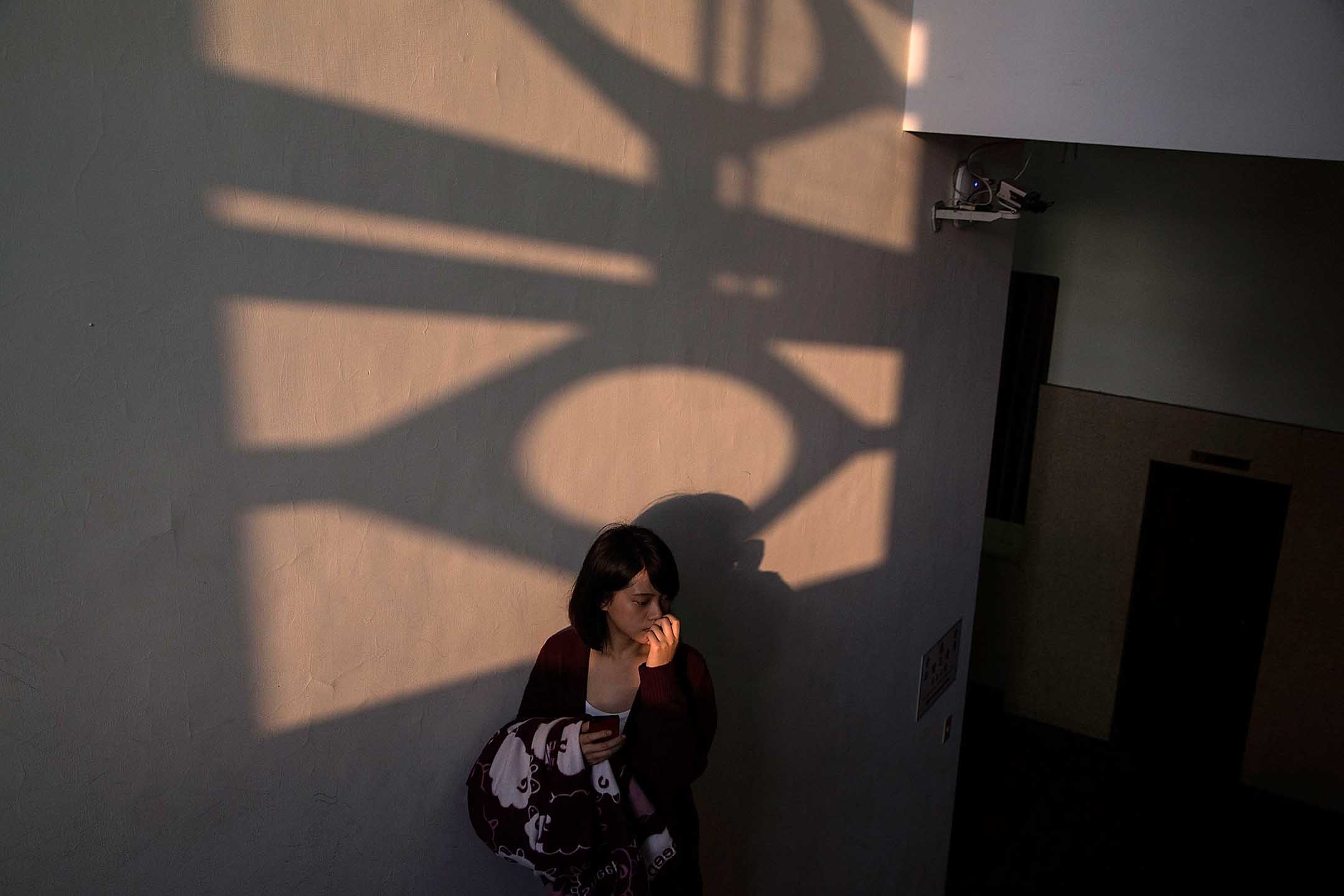 2014年3月27日,台北,占领立法院期间,一名学生示威者。摄:Lam Yik Fei/Getty Images