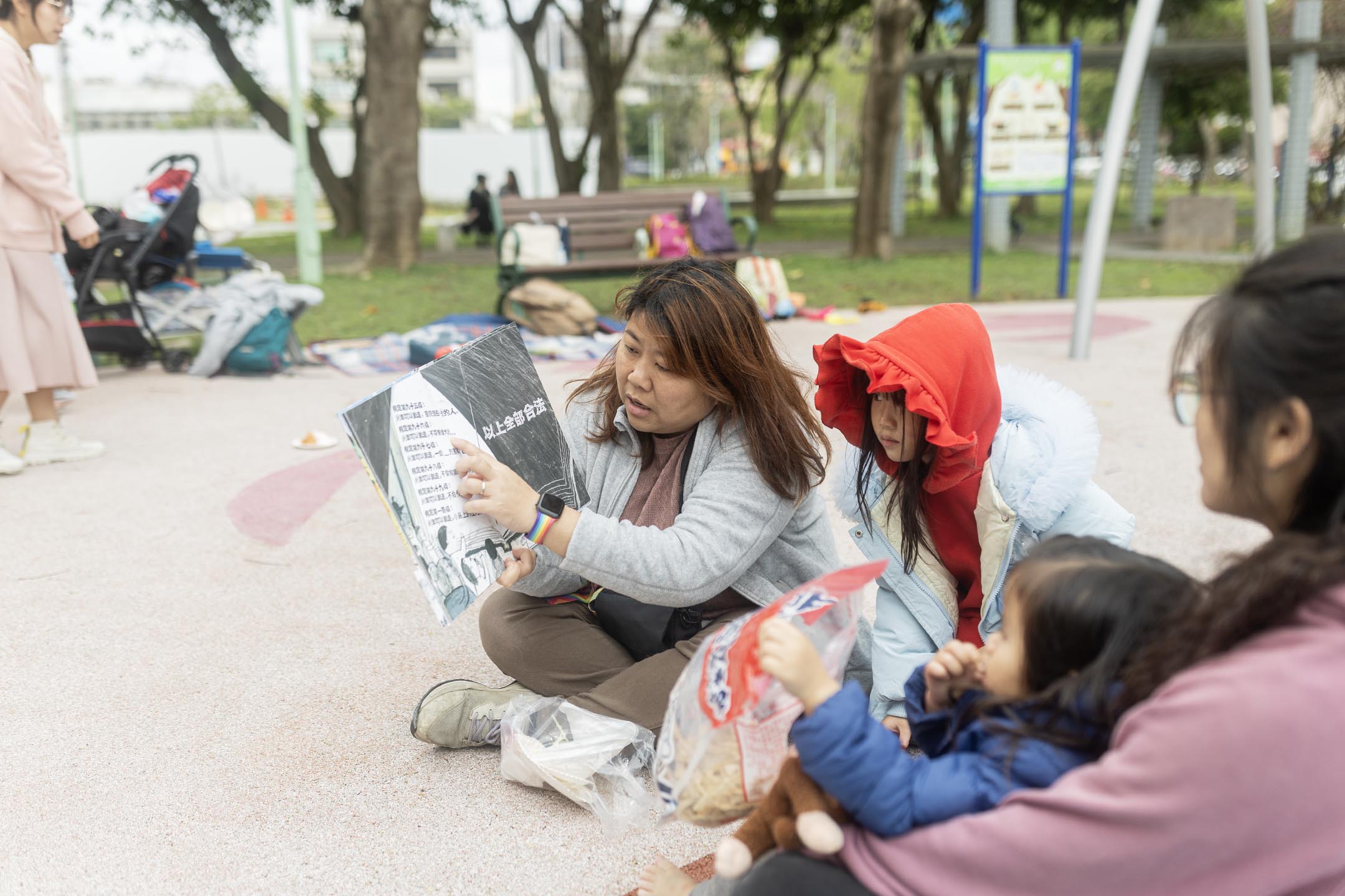 2024年3月19日,中壢新富公園,小歐盟的親子共學會。攝:陳焯煇/端傳媒