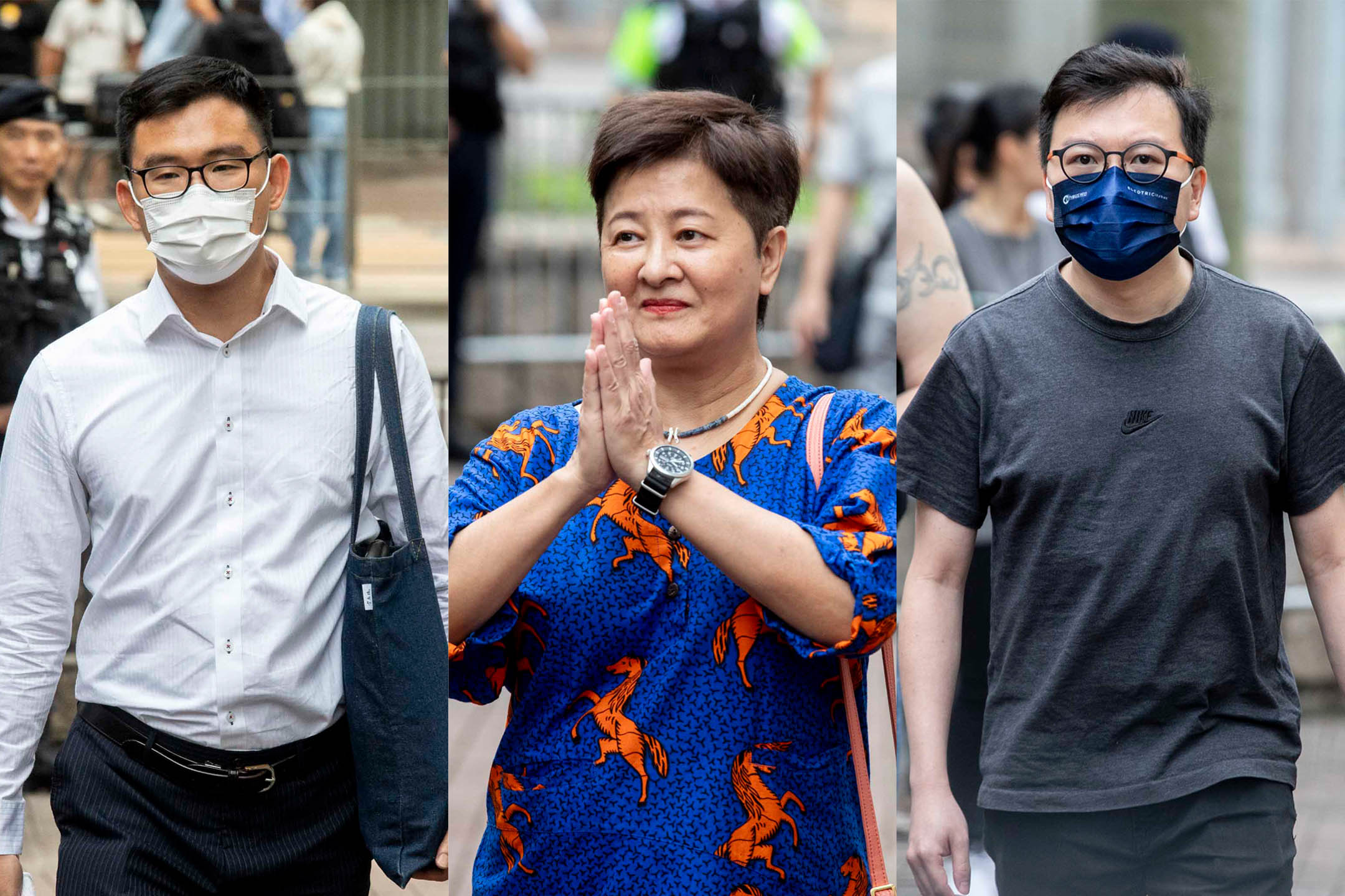 2024年5月30日,香港民主派47人初选案首日裁决,施德来、黄碧云、何启明被判串谋颠覆国家政权罪成。摄:林振东/端传媒