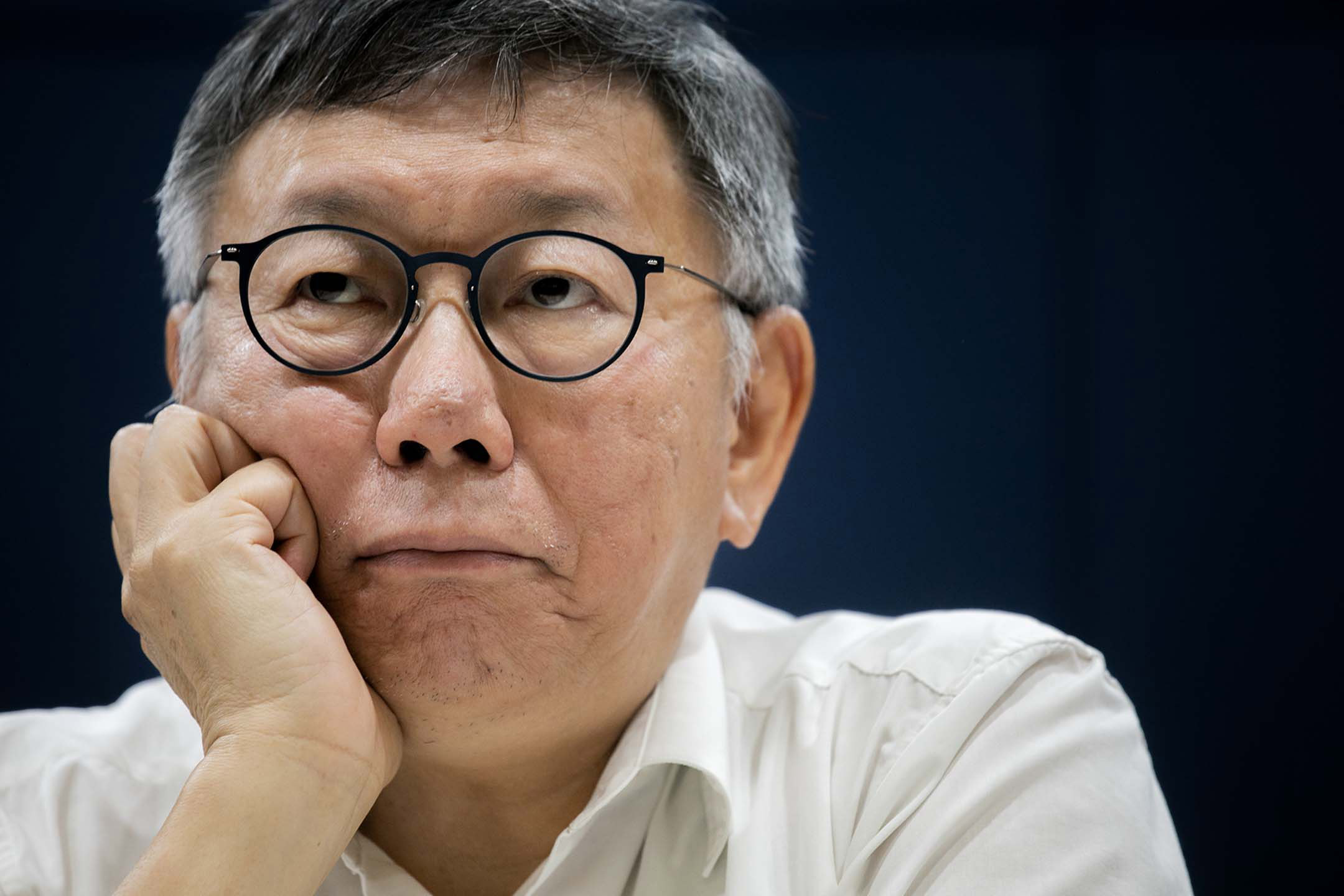 2024年8月12日,台北,民众党主席柯文哲举行记者会说明政治献金申报不实争议。摄:陈焯煇/端传媒