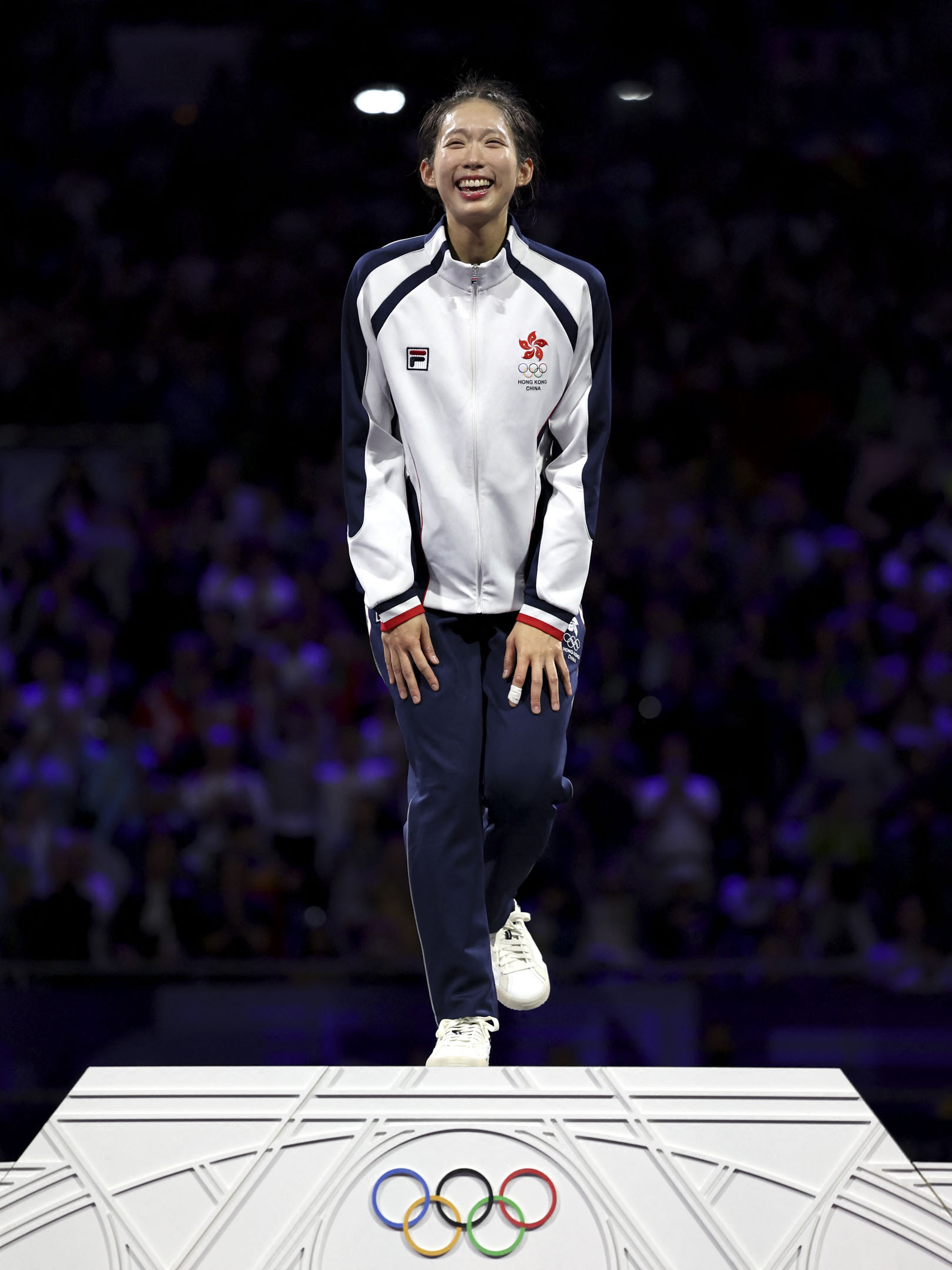 2024年7月27日,巴黎奥运,江旻憓夺得女子个人重剑金牌。摄:Maye-E Wong/AP/达志影像