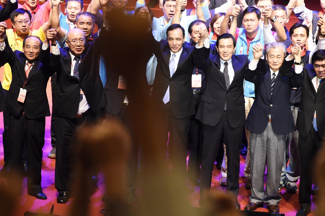 台湾总统马英九与国民党2016总统选举候选人朱立伦。摄:陈弘岱/端传媒