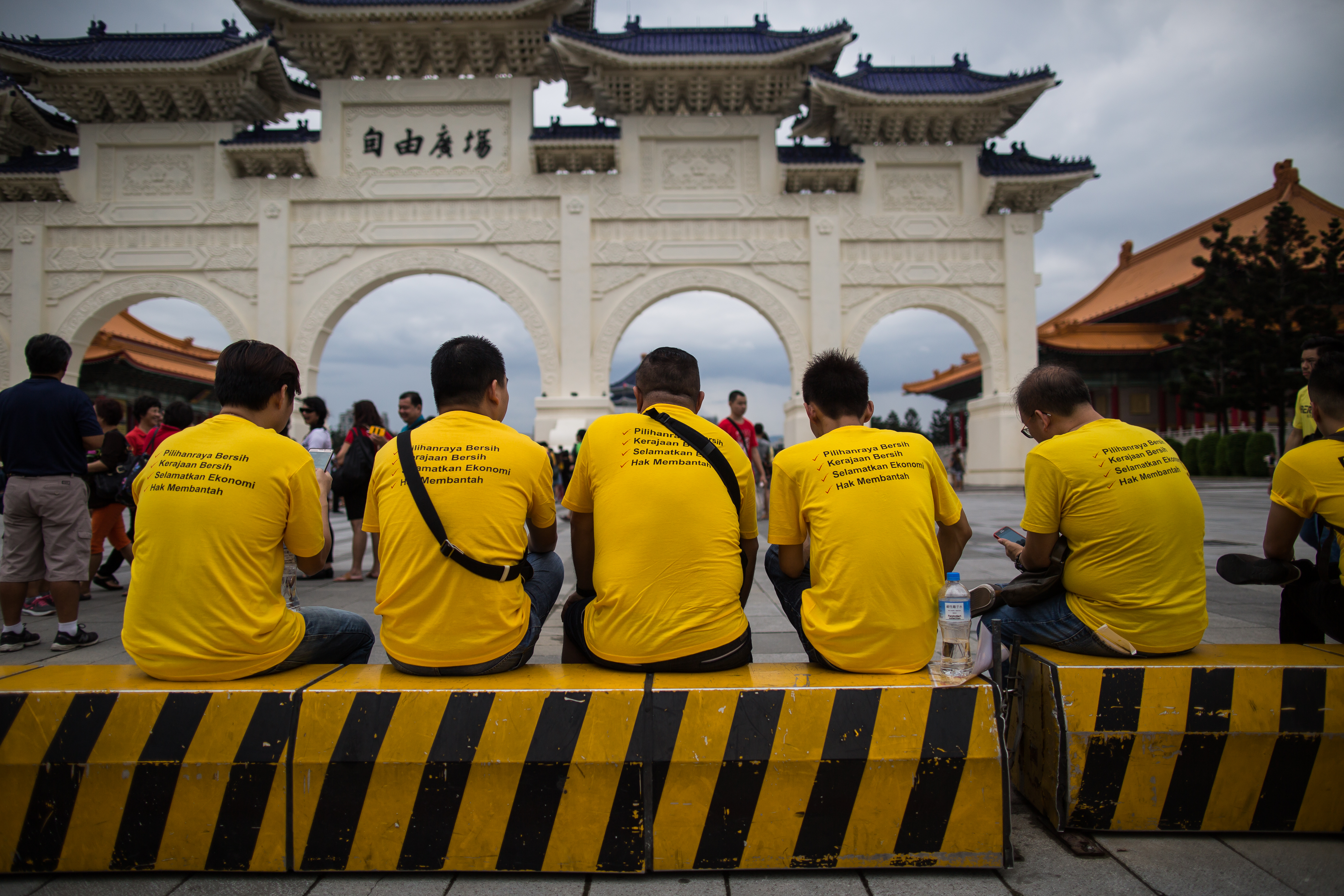 2015年8月29日,台湾台北,旅台马来西亚海外公民于台北自由广场聚集,声援BERSIH 4.0。摄: Billy H.C. Kwok/ 端传媒