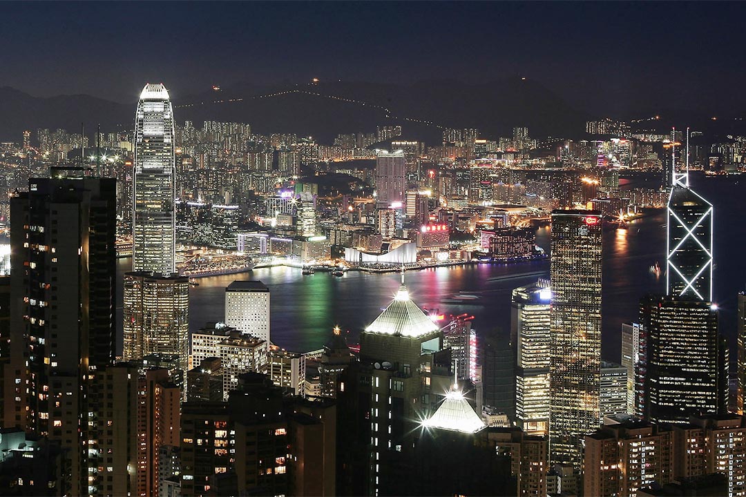香港夜景。摄:China Photos/Getty