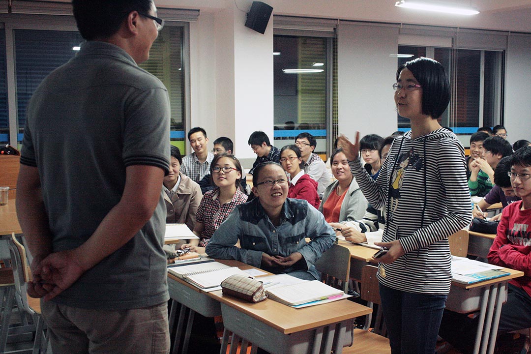 上海外國語大學附屬雙語學校學生提問。受訪者提供