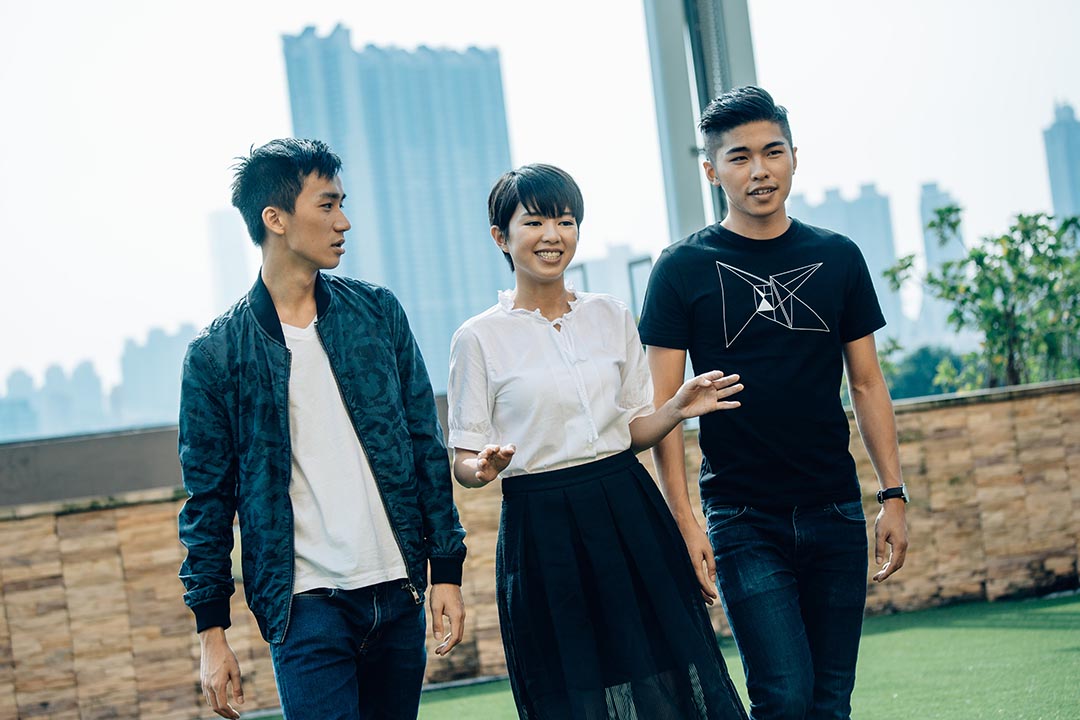 電影《哪一天我們會飛》三位新演員。攝：盧翊銘/ 端傳媒