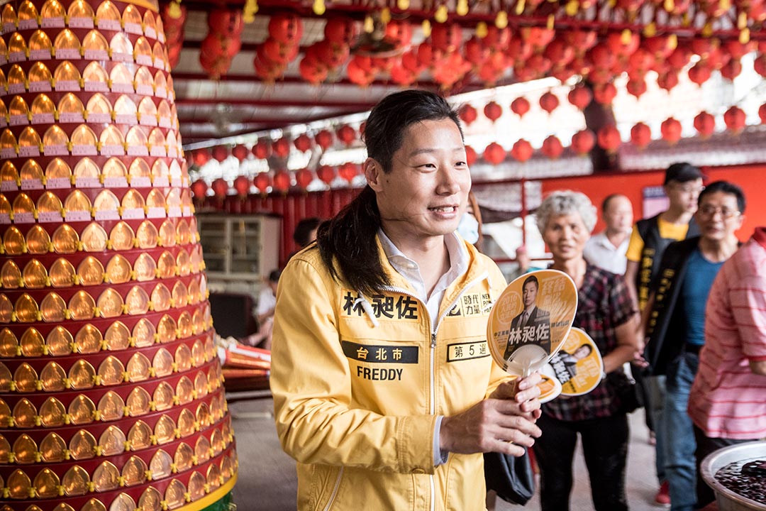 時代力量候選人林昶佐。攝:AARON PENG/端傳媒