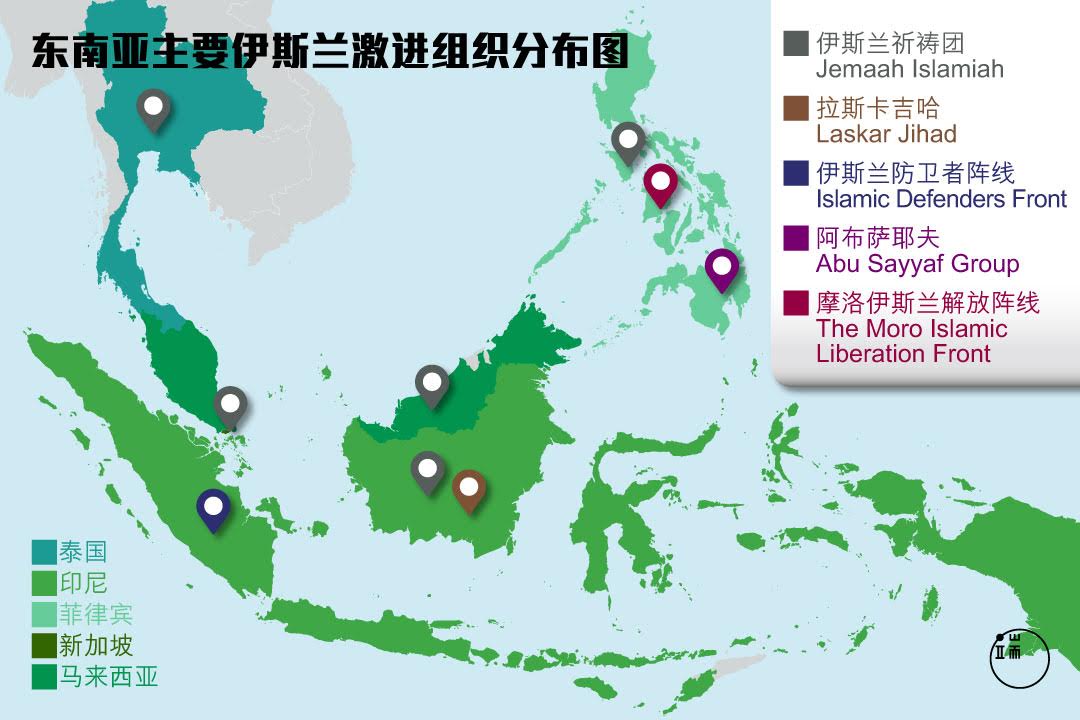 东南亚主要伊斯兰基金组织分布图图:端传媒设计部